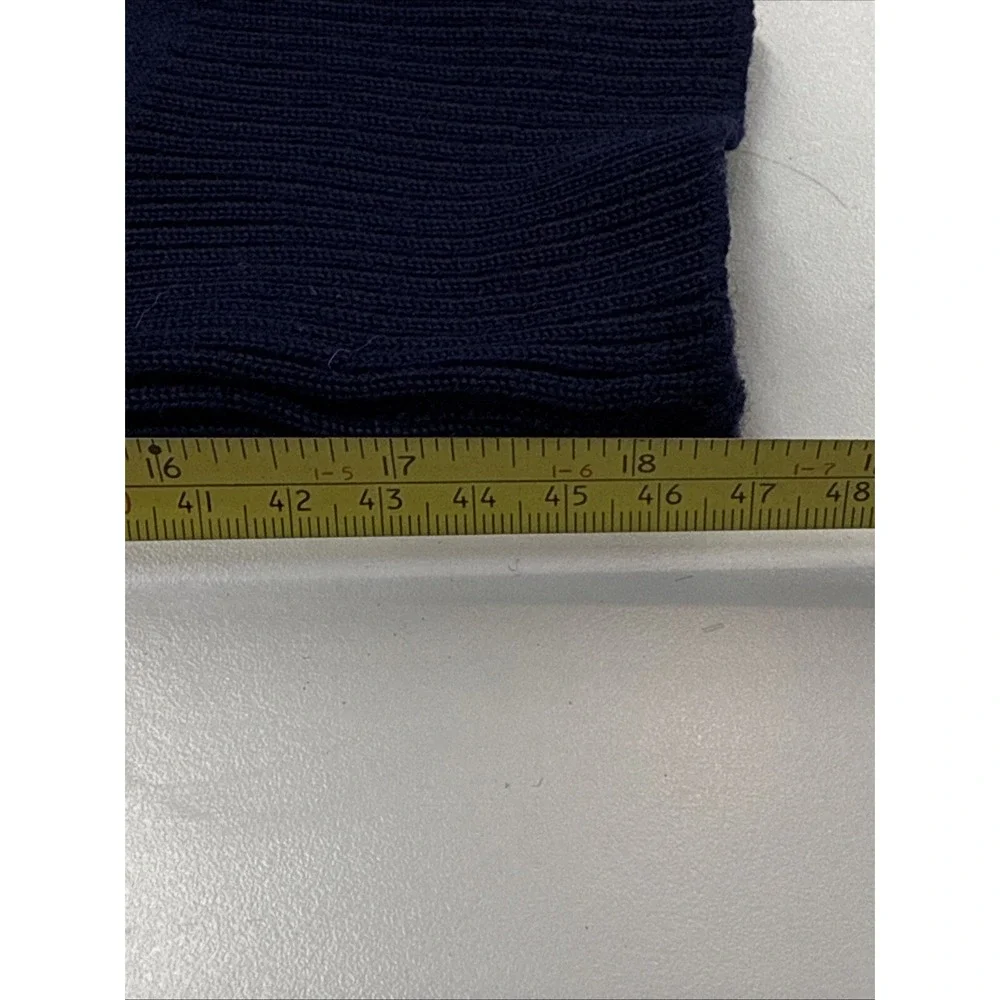 VTG Meister Ski Sweater Men Large Navy‎ Stripe Wool Hong Kong 3h